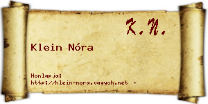Klein Nóra névjegykártya